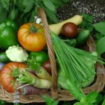 a basket filled with lots of different types of vegetables