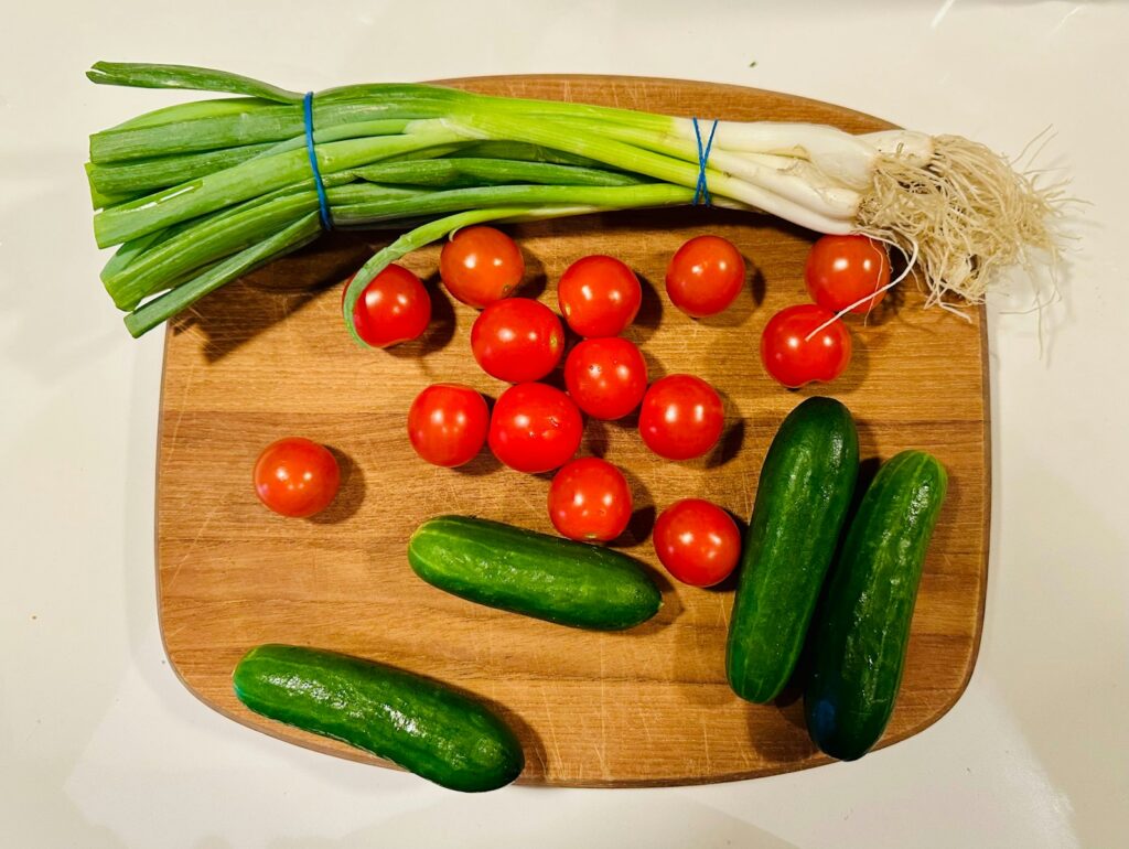 Fresh vegetables are ready for a delicious meal.